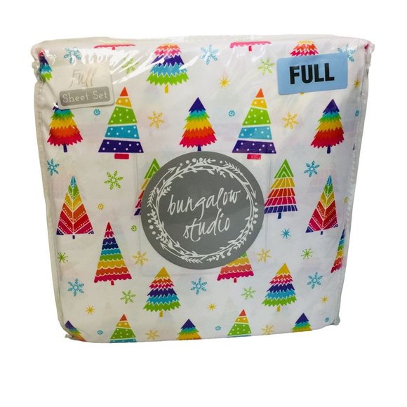 Bungalow Studio Primary Color Christmas Tree Full Sheet Set - Picture 1 of 3